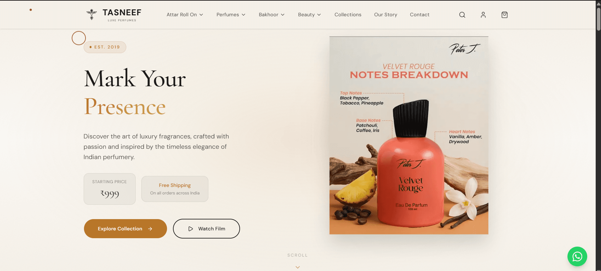 Tasneef Perfume Ecommerce